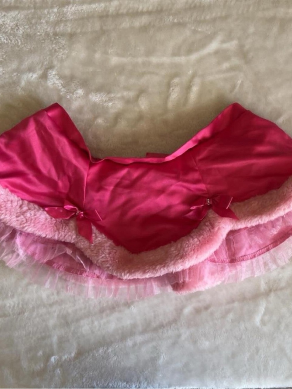 VS mini skirt with fur trim